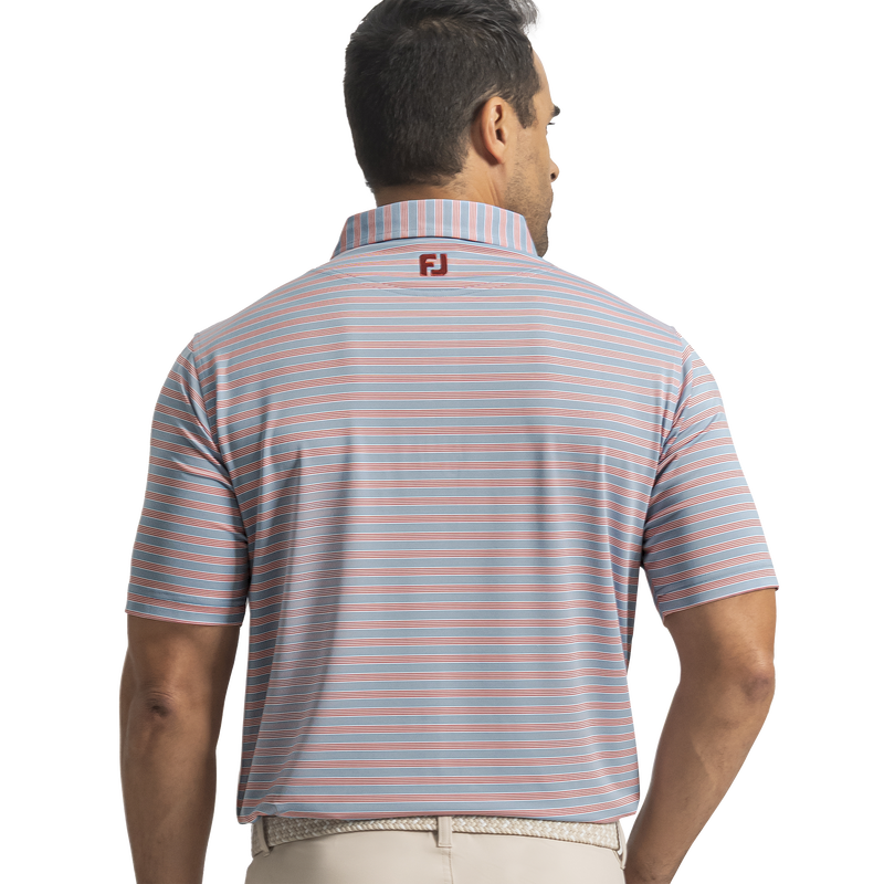 Pinstripe Cluster Stripe Lisle - Chambray / Nantucket Red / White