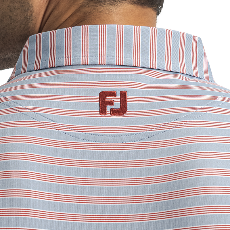 Pinstripe Cluster Stripe Lisle - Chambray / Nantucket Red / White