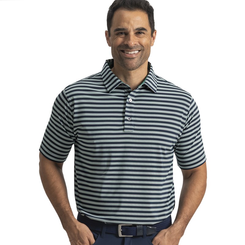 Pinstripe Cluster Stripe Lisle - Navy / Field Green / White