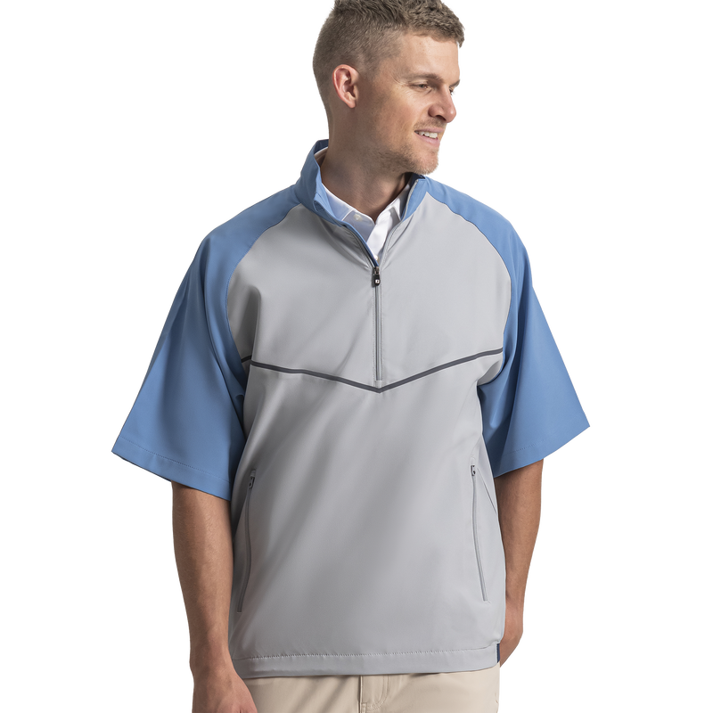 Zephyr Short Sleeve Windshirt - Coastal Blue / Grey