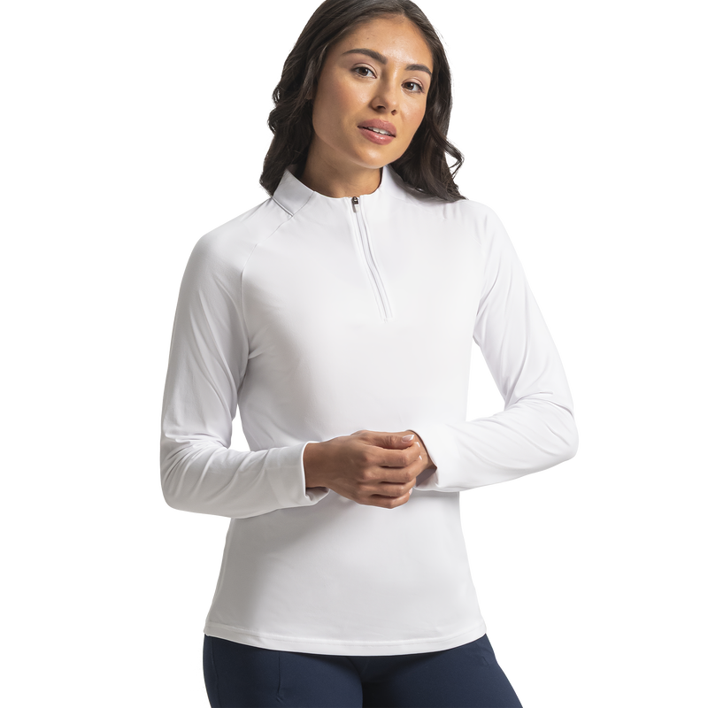 Space Dye Quarter-Zip Mid-Layer Women - White
