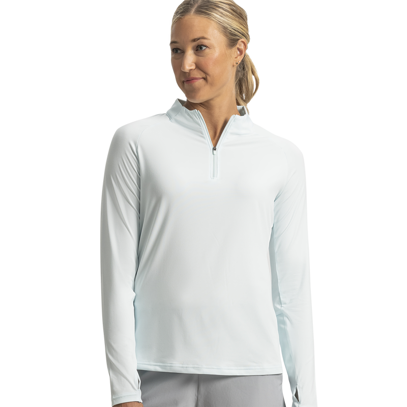 Space Dye Quarter-Zip Mid-Layer Women - Glacial Blue