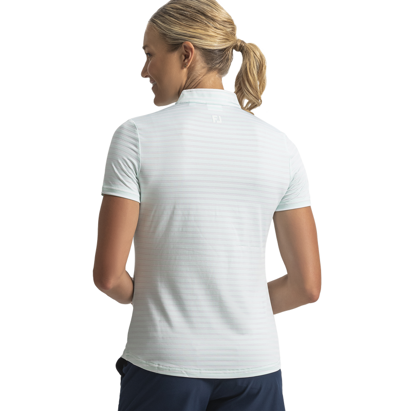 Zip Front Stripe Women - Glacial Blue / White
