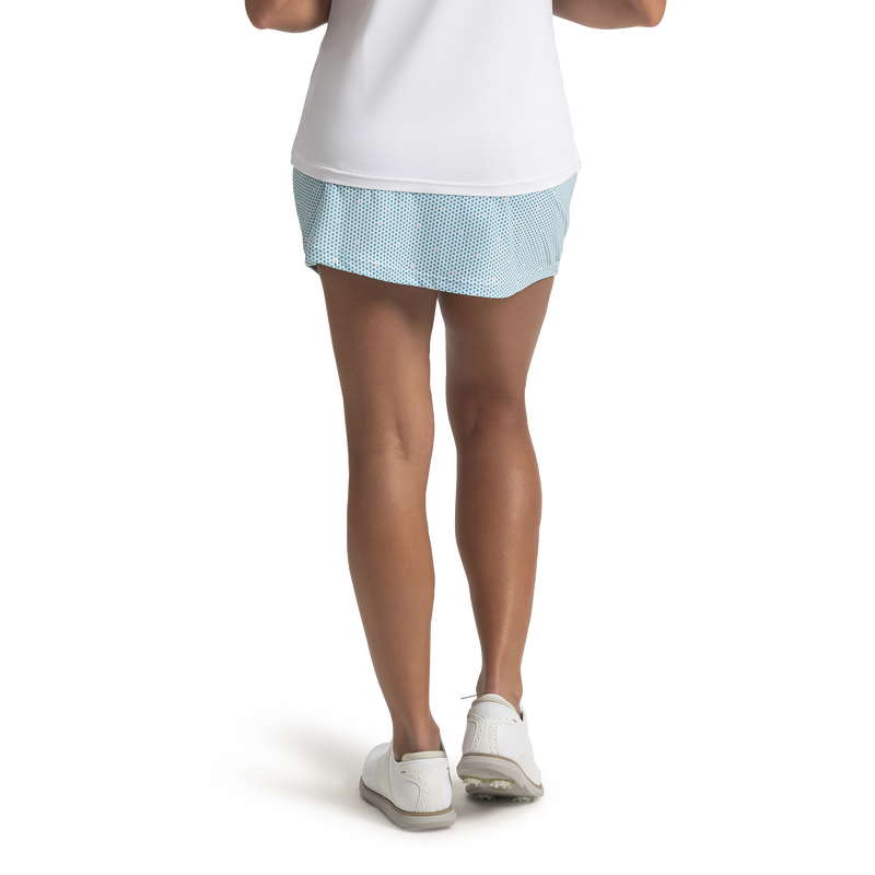 Aerial Micro Geometric Skort Women - Tile Blue