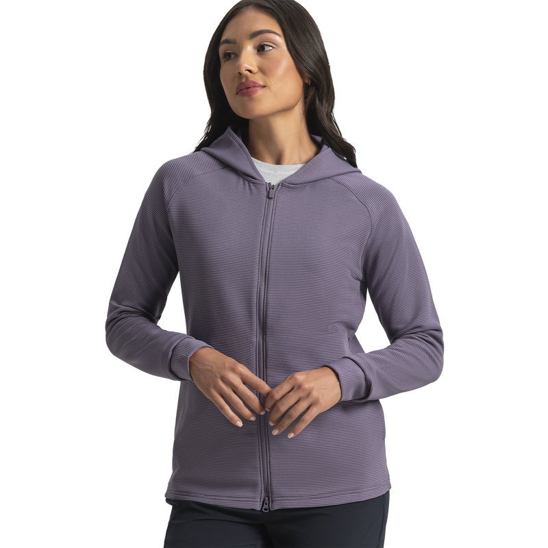 Full-Zip Ottoman Hoodie Women - Dusty Violet