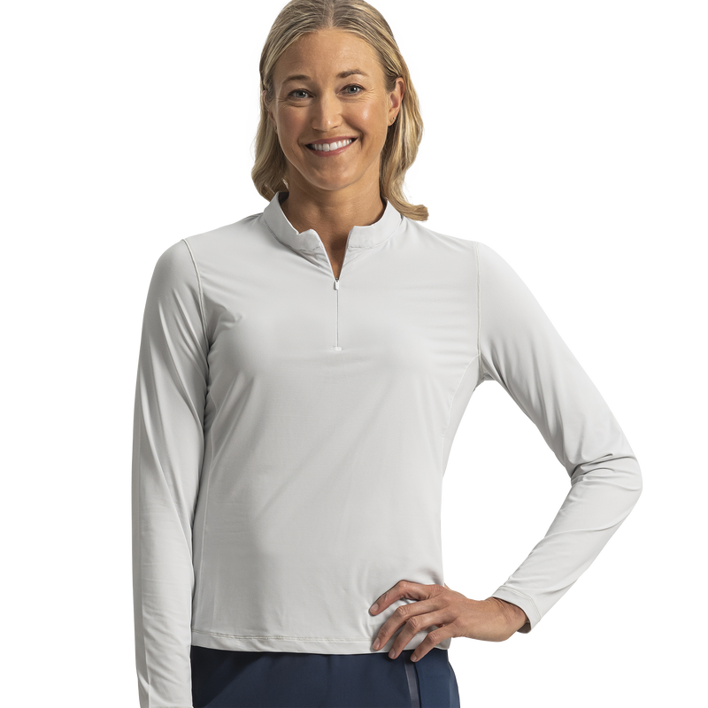 TempoSeries Quarter-Zip Sun Protection Women - Oyster Grey