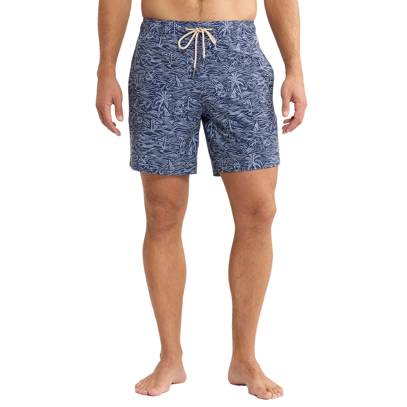Bayberry Motif Trunk - Navy / Light Grey Tropical Course