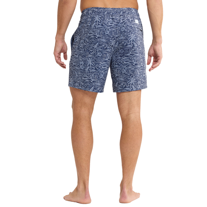 Bayberry Motif Trunk - Navy / Light Grey Tropical Course