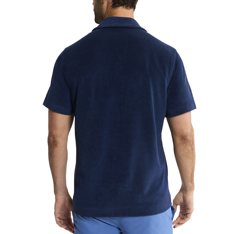 Ravello Terry Button Down - Navy Solid