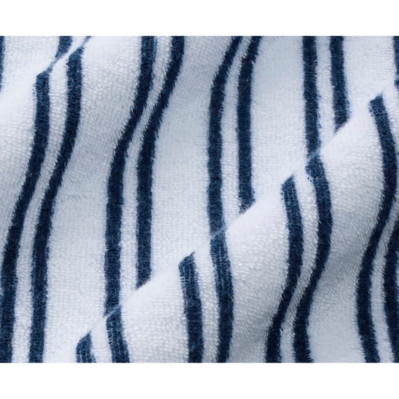 Ravello Terry Button Down - White / Coastal Blue Striped