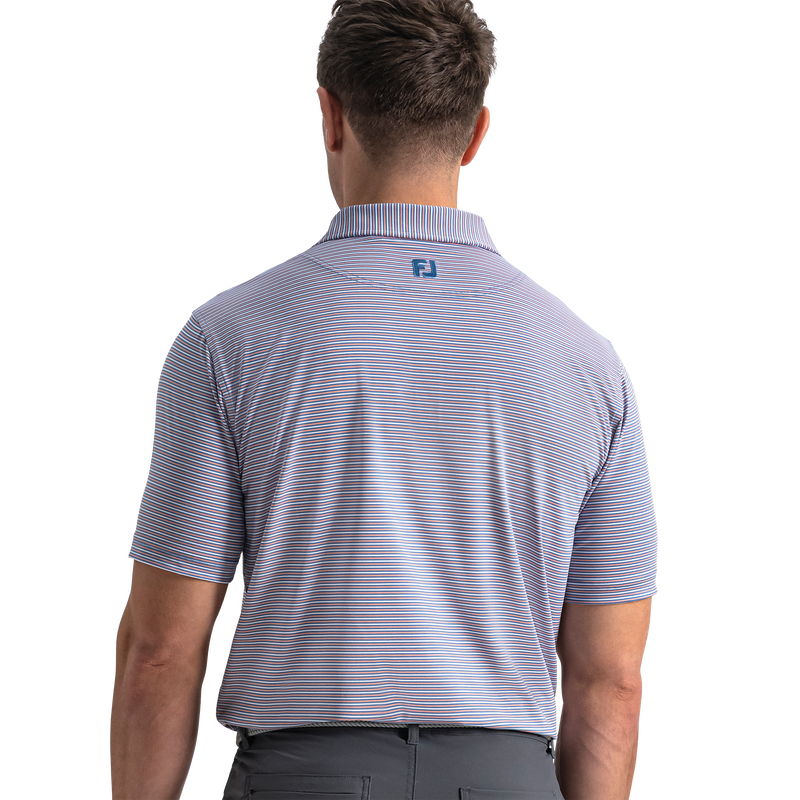 Smooth Stripe Lisle - Riviera Blue / White / Peach