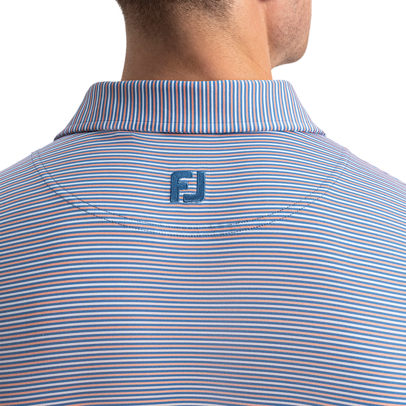 Smooth Stripe Lisle - Riviera Blue / White / Peach