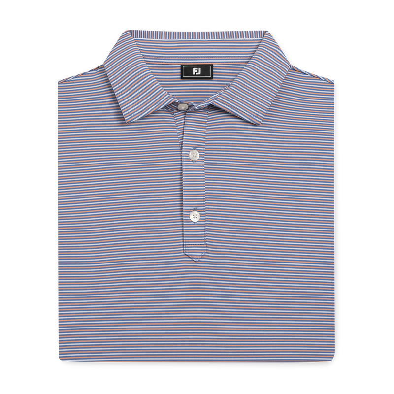 Smooth Stripe Lisle - Riviera Blue / White / Peach