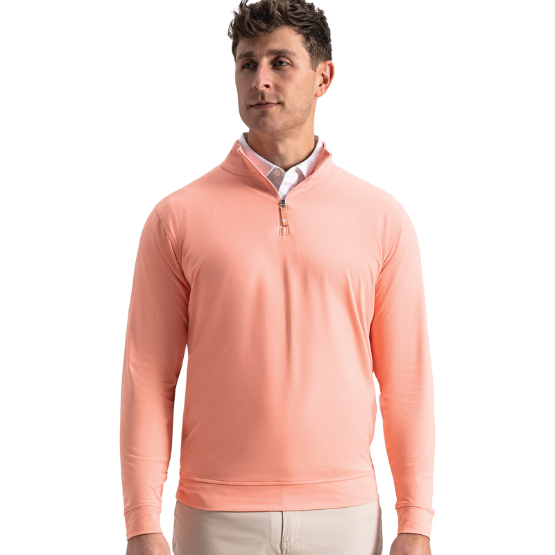 Approach Quarter-Zip - Peach / White / Riviera Blue