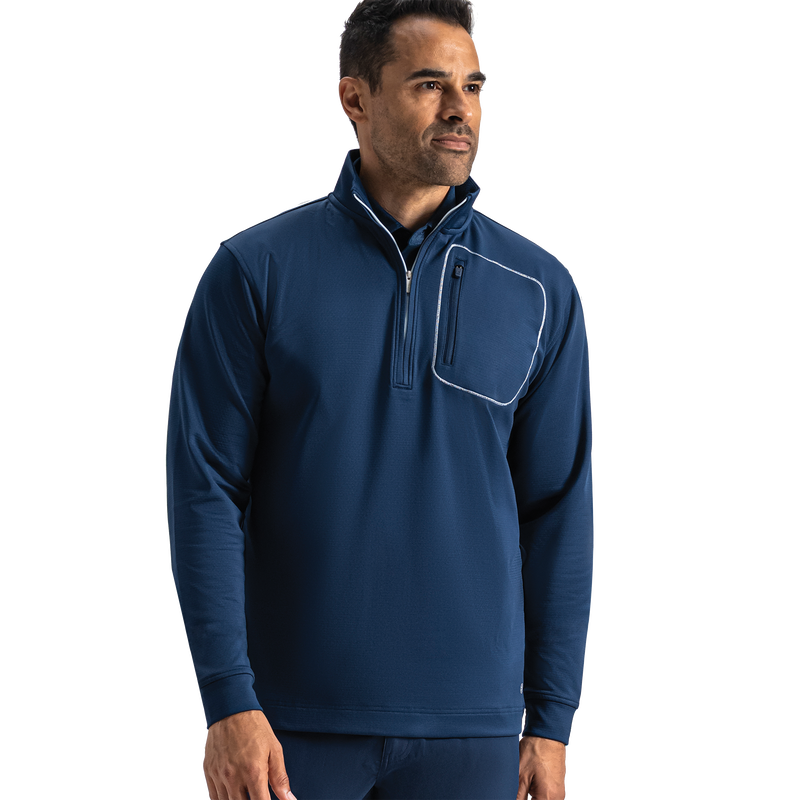 ThermoSeries Textured Half-Zip Pullover - Navy