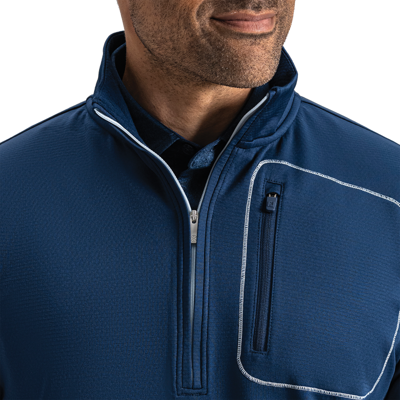 ThermoSeries Textured Half-Zip Pullover - Navy