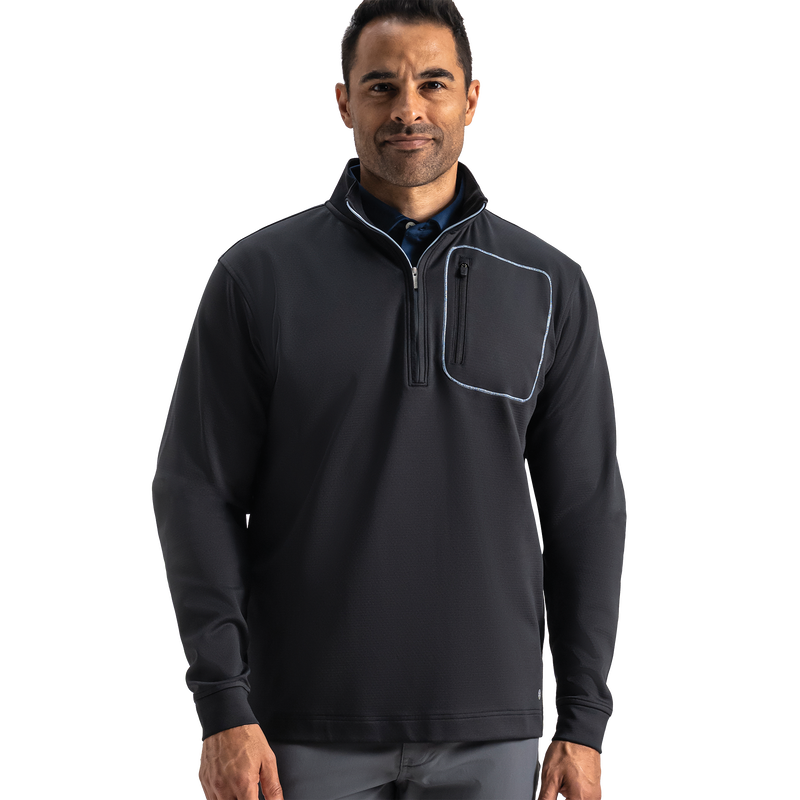 ThermoSeries Textured Half-Zip Pullover - Black