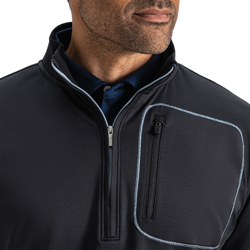 ThermoSeries Textured Half-Zip Pullover - Black