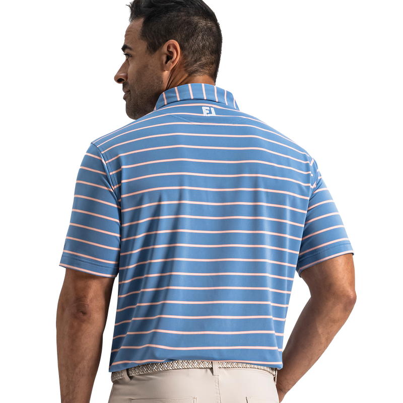 Abyss Stripe Lisle - Riviera Blue / Peach / White