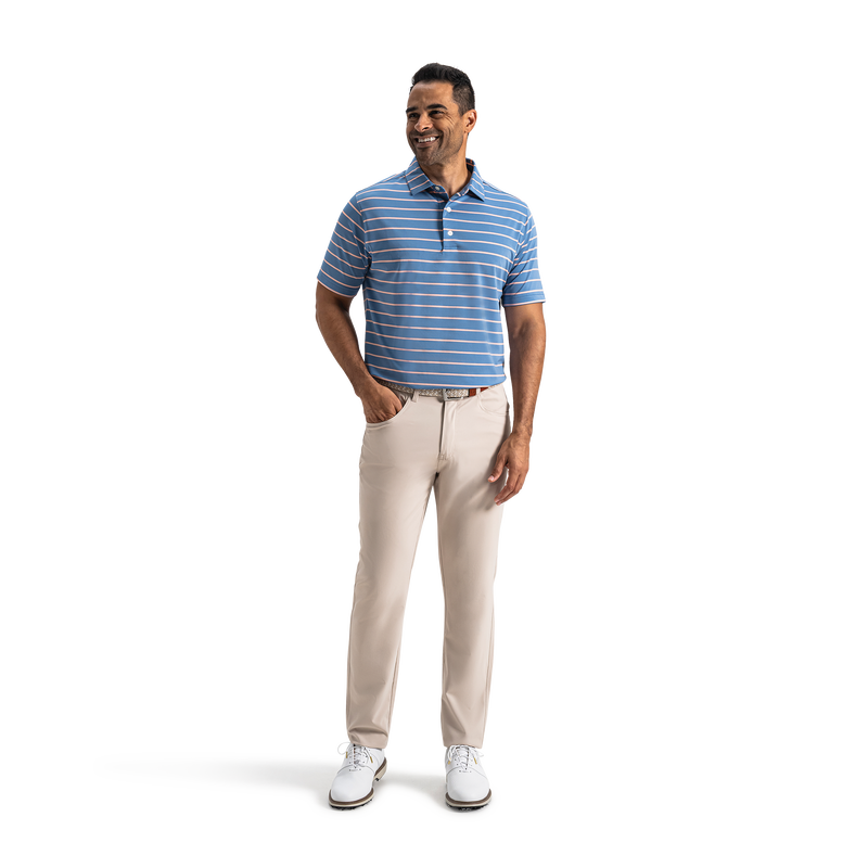 Abyss Stripe Lisle - Riviera Blue / Peach / White