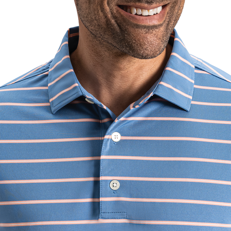 Abyss Stripe Lisle - Riviera Blue / Peach / White