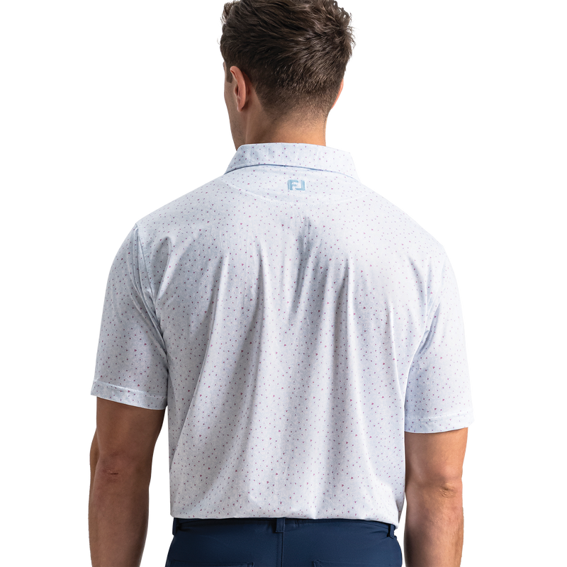 Linework Floral Lisle - White / Blue Breeze / Orchid Smoke