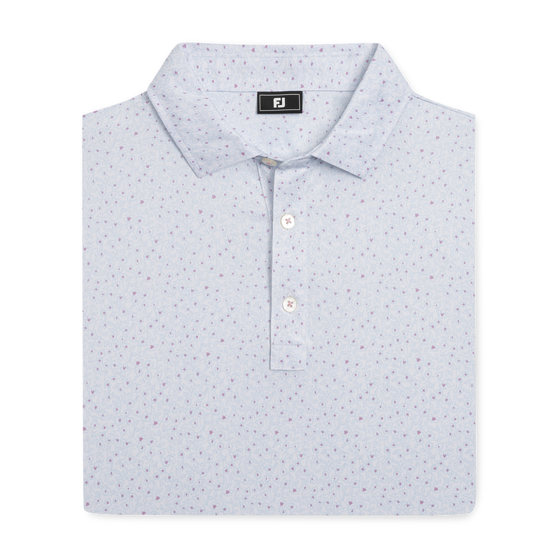 Linework Floral Lisle - White / Blue Breeze / Orchid Smoke