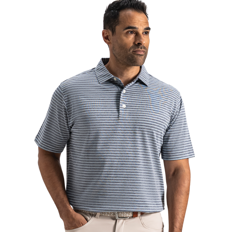 Heather Pin Pop Stripe Pique - Navy / Windward Blue / Mint Julep