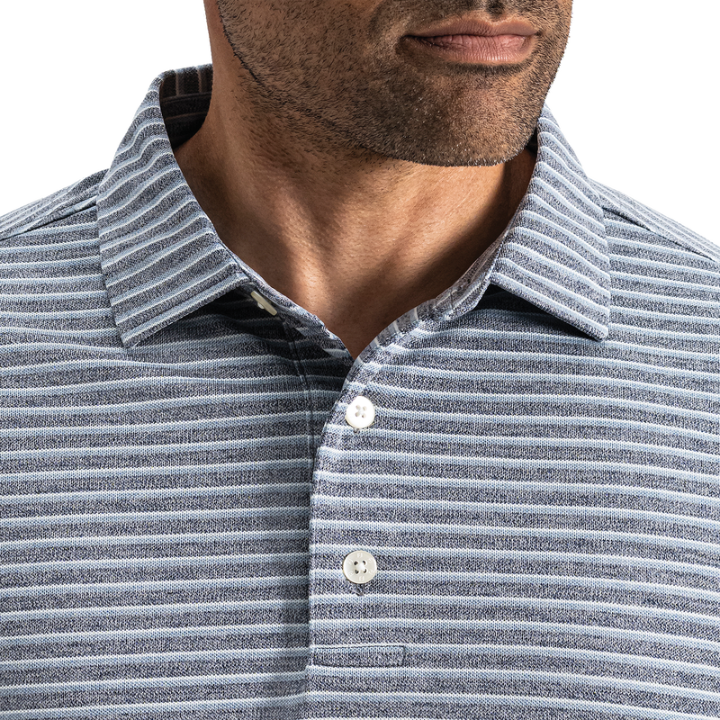 Heather Pin Pop Stripe Pique - Navy / Windward Blue / Mint Julep