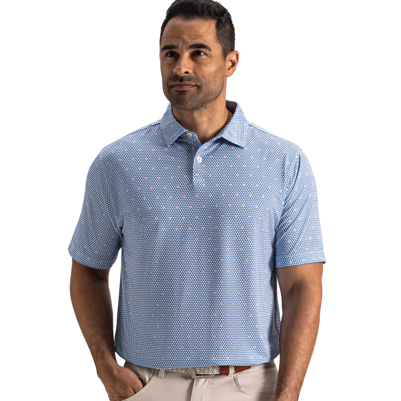 Order Geometric Lisle - White / Riviera Blue / Peach