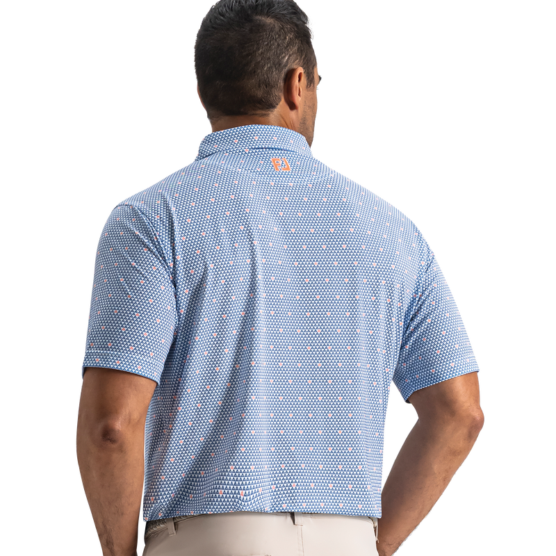 Order Geometric Lisle - White / Riviera Blue / Peach