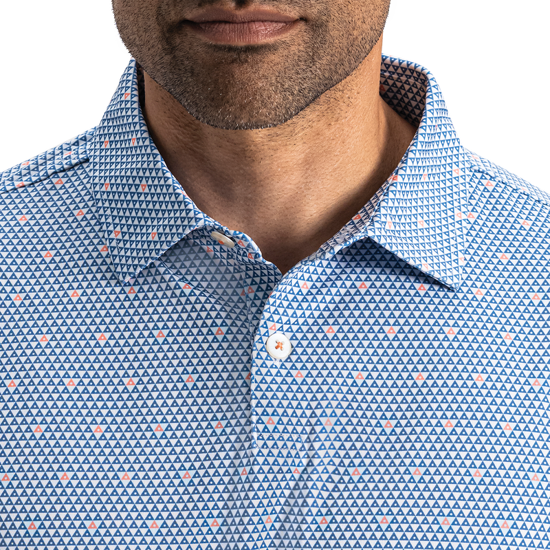 Order Geometric Lisle - White / Riviera Blue / Peach
