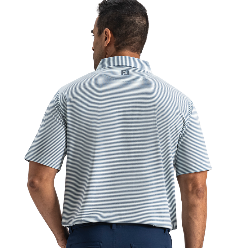 Heather Feeder Stripe Lisle - Mint Julep / Windward Blue
