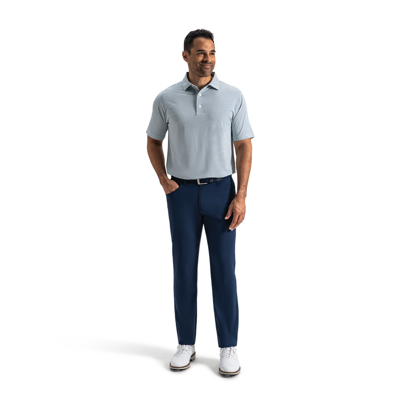 Heather Feeder Stripe Lisle - Mint Julep / Windward Blue