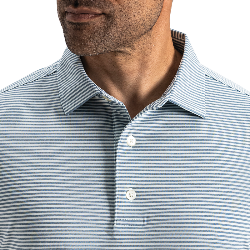 Heather Feeder Stripe Lisle - Mint Julep / Windward Blue