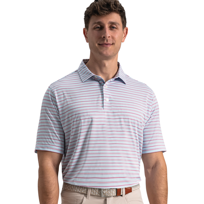 Practice Stripe Lisle - White / Blue Breeze / Orchid Smoke