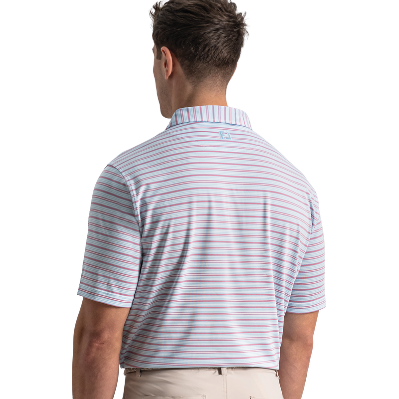 Practice Stripe Lisle - White / Blue Breeze / Orchid Smoke