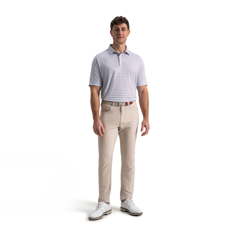 Practice Stripe Lisle - White / Blue Breeze / Orchid Smoke