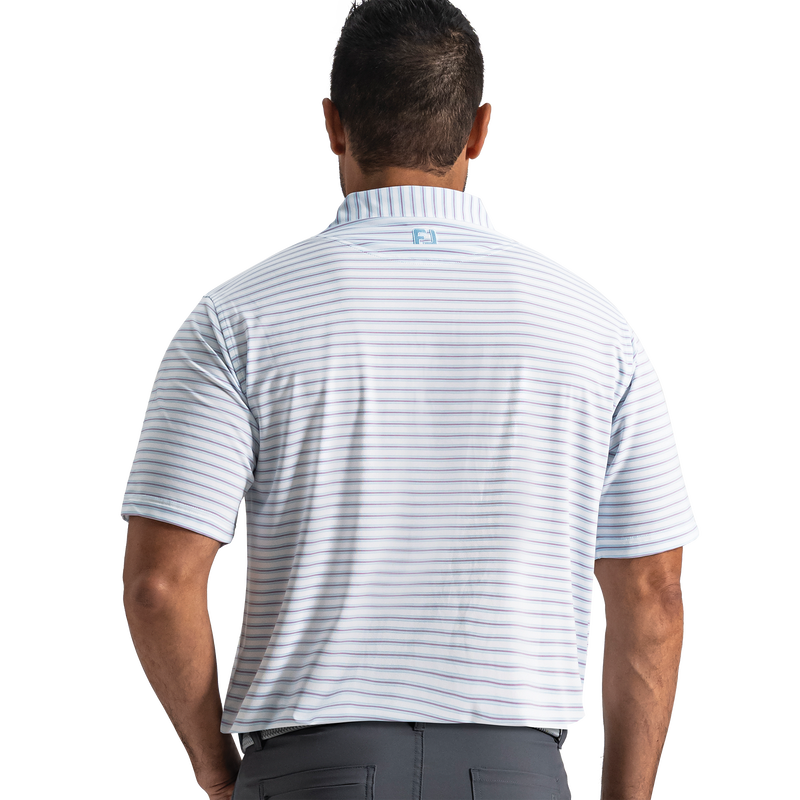 Level Stripe Lisle - White / Blue Breeze / Orchid Smoke