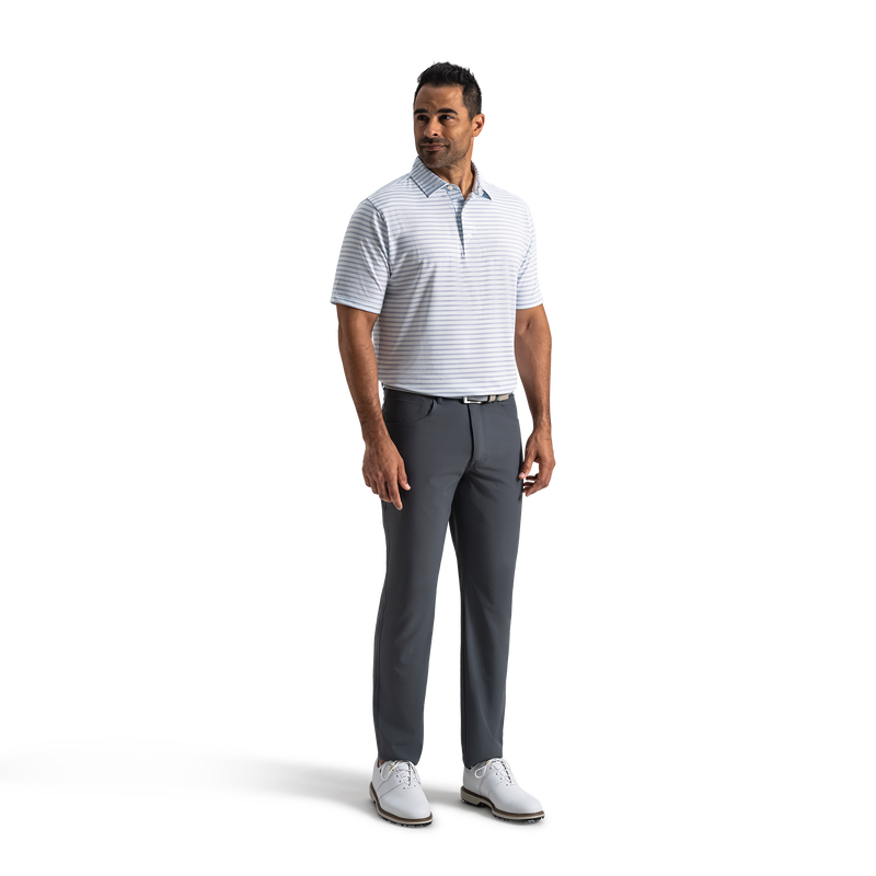 Level Stripe Lisle - White / Blue Breeze / Orchid Smoke