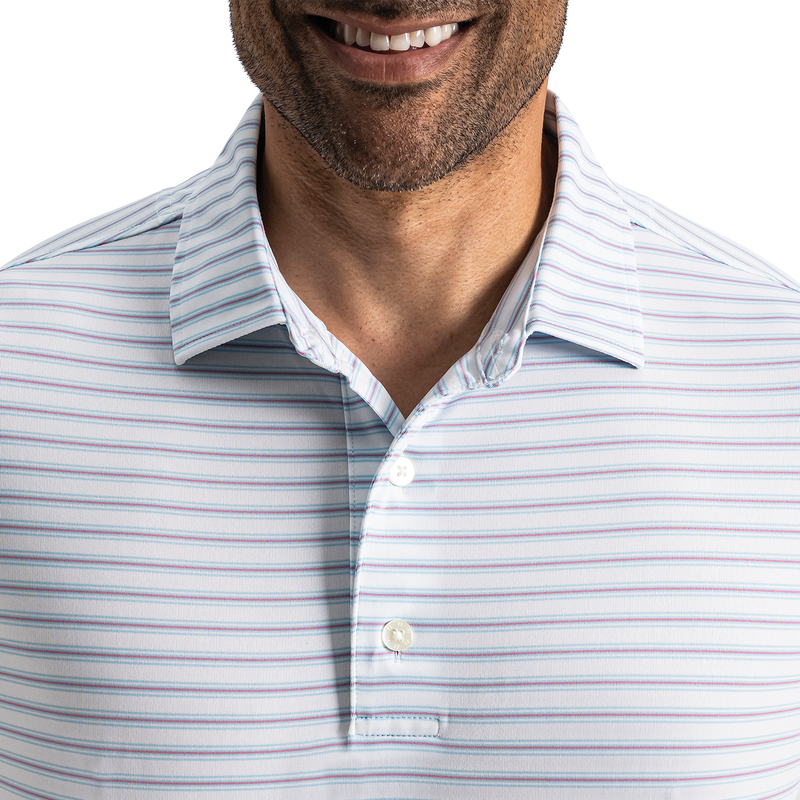 Level Stripe Lisle - White / Blue Breeze / Orchid Smoke