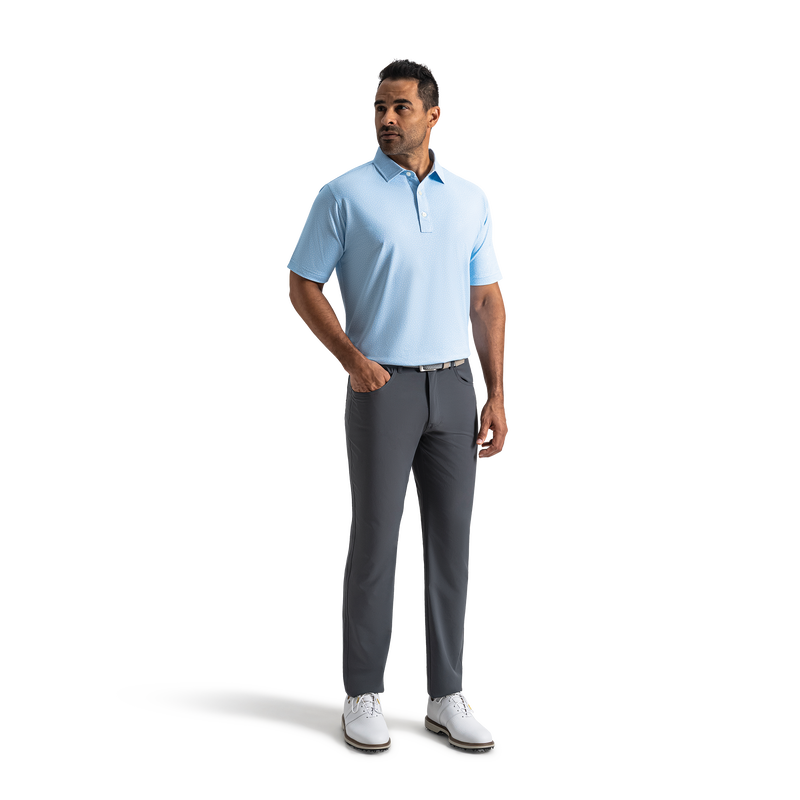 Scatter Dot Pique - Blue Breeze / White