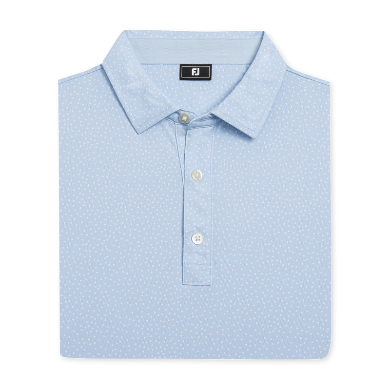 Scatter Dot Pique - Blue Breeze / White