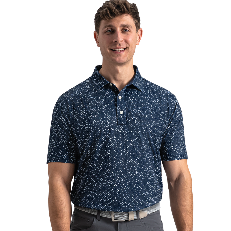 Scatter Dot Pique - Navy / White