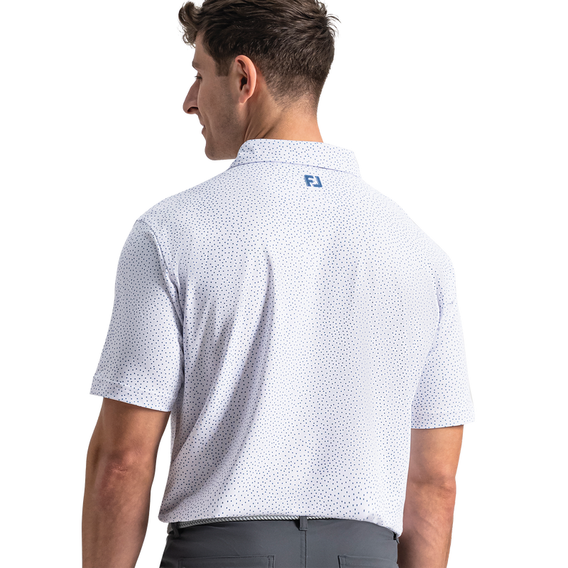 Scatter Dot Pique - White / Riviera Blue