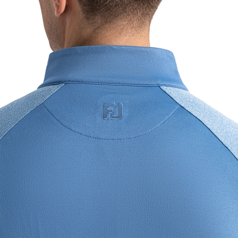 Raglan Block Quarter-Zip - Riviera Blue / Peach