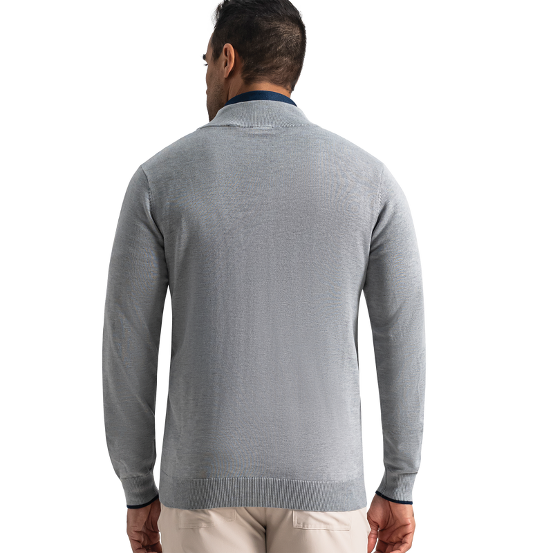 Half-Zip Sweater (Men's) - Heather Grey / Navy