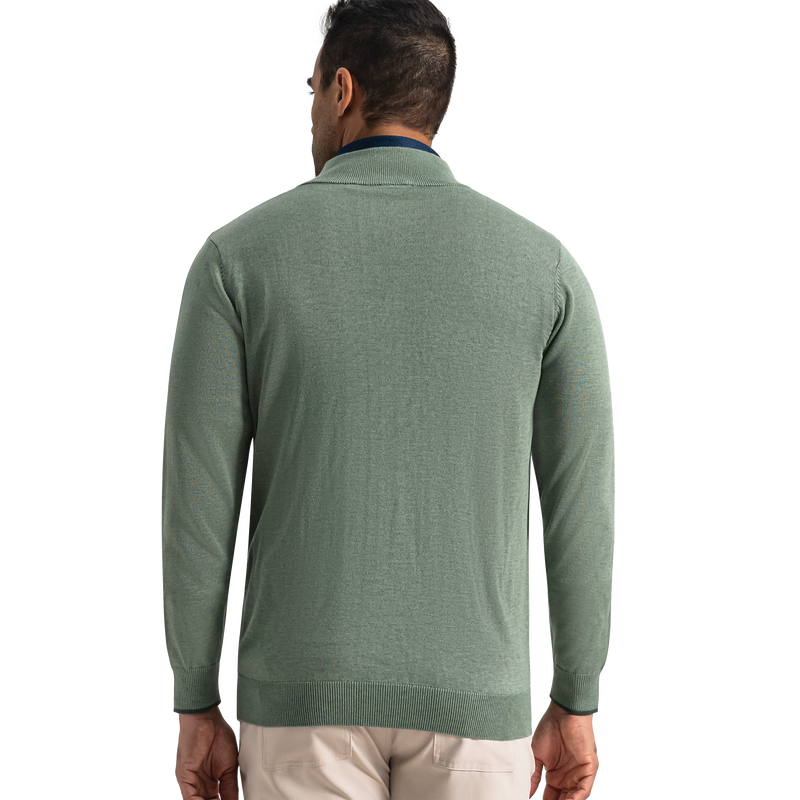 Half-Zip Sweater (Men's) - Heather Green / Tonal