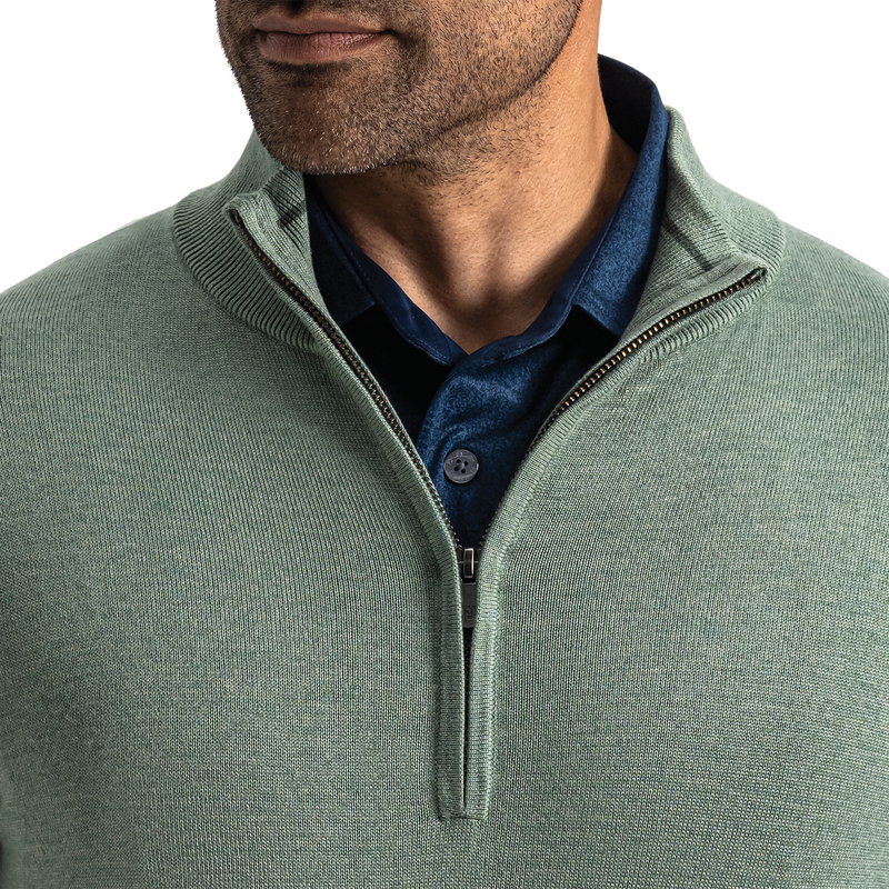 Half-Zip Sweater (Men's) - Heather Green / Tonal
