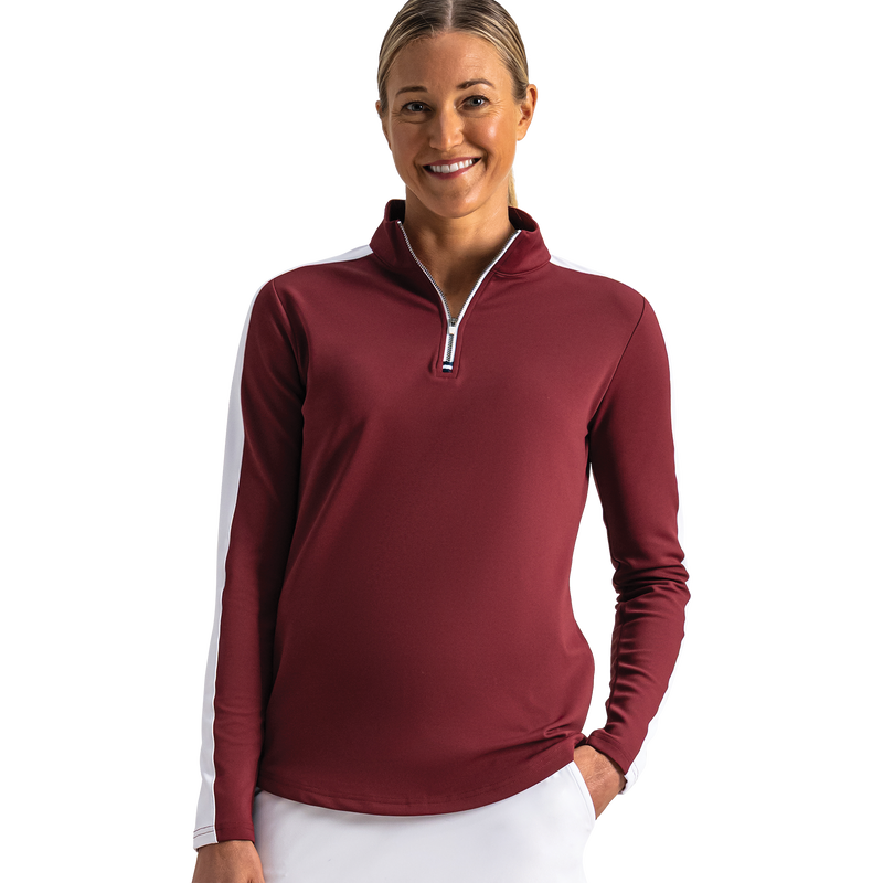 Texture Quarter-Zip Women - Cranberry